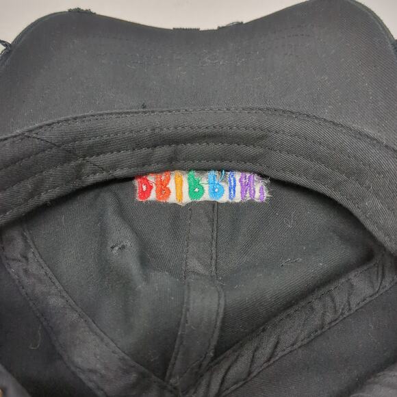 Drippin' Slideback Baseball Cap Black One Size Embroidered Distressed Mu:ka: - Picture 8 of 10